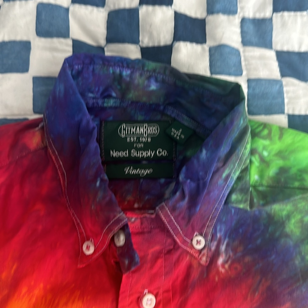 GITMAN BROS. VINTAGE TIE-DYE SHORT SLEEVE BUTTON-DOWN
SIZE S, MADE IN USA. - Picture 2 of 4